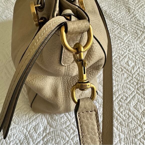 Gucci Miss GG Convertible Tote Leather Medium Neutral Zip Top Closure Large Bag - Picture 9 of 16